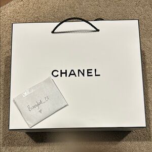 Chanel White Shopping Bag Large